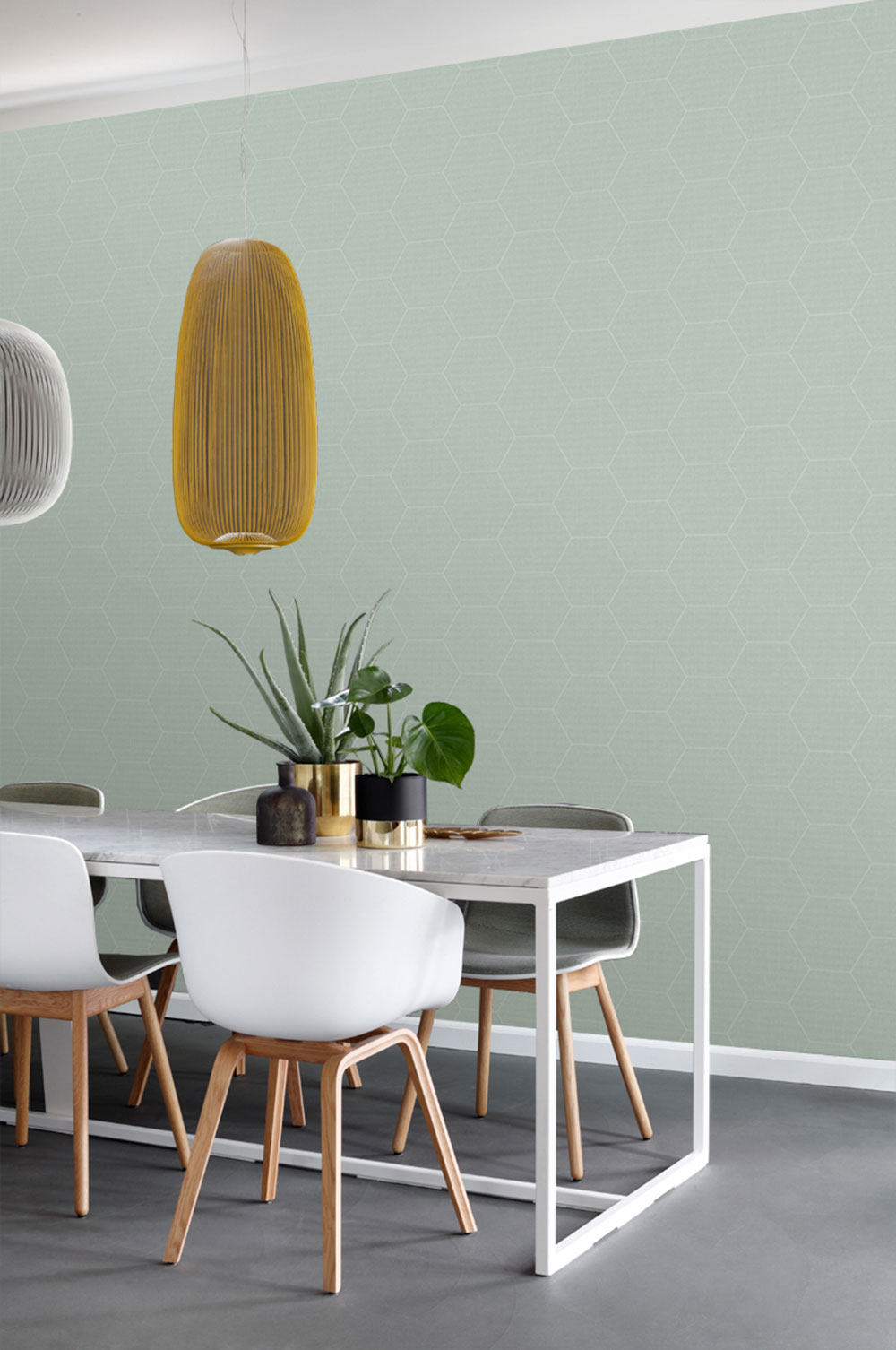 Modernes Wohnzimmer mit schöner Tapete im modernen Design