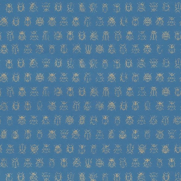 Blaue Tapete mit goldenen Käfern 375036, Pip Studio 4, Eijffinger