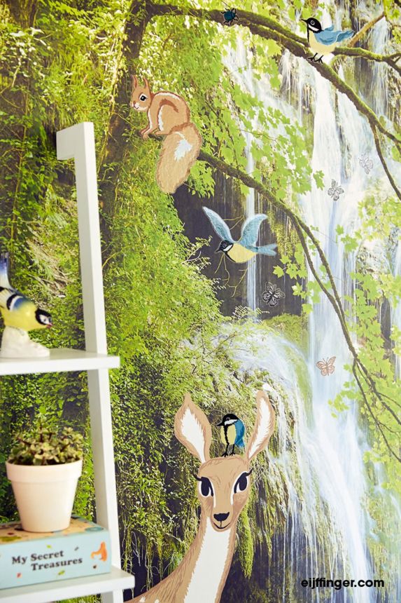 Fototapete -  Wasserfall, Hirsch 364135, Wallpower Junior, Eijffinger