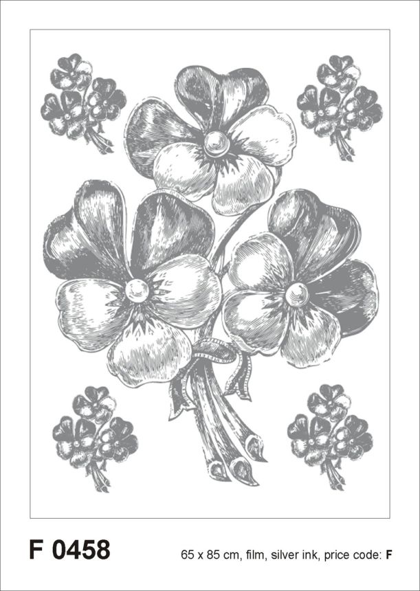 Selbstklebende Wanddekoration F 0458, Blumenstrauß aus Silber, AG Design