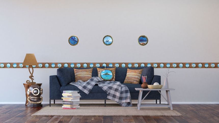 Selbstklebende Wanddekoration F 1032, Schiffsfenster, AG Design