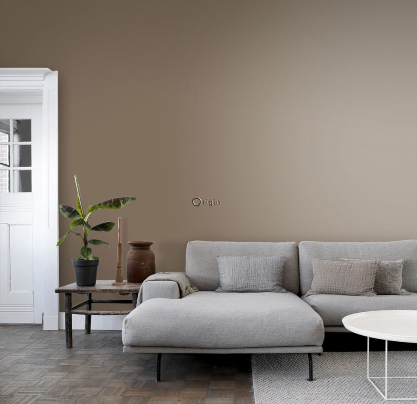 Einfarbige metallische goldbraune Tapete 345707, CIty Chic, Origi