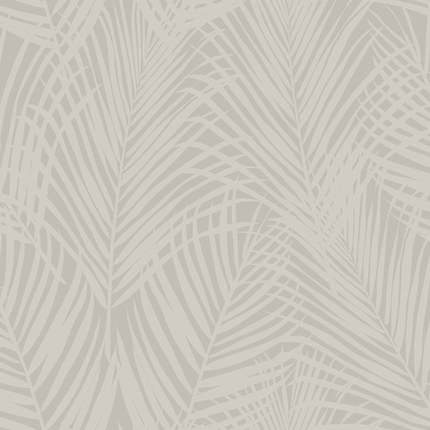 Metallic-beige Tapete, matte Palmblätter 347743, City Chic, Origin 