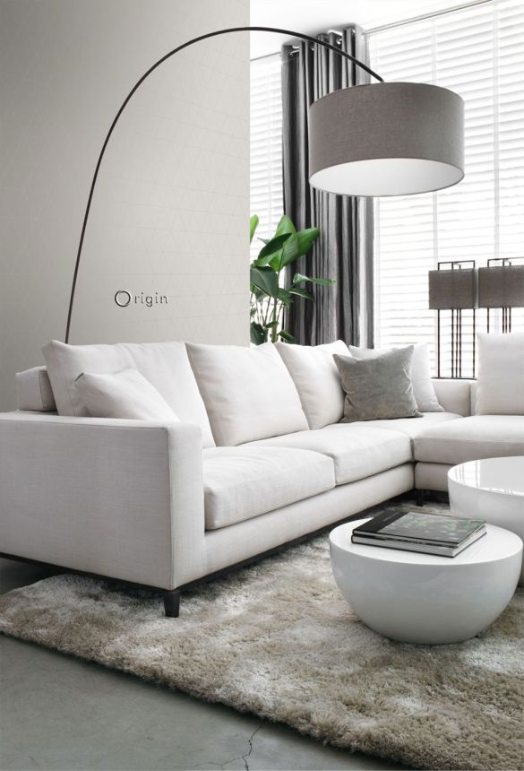 Metallic-beige Tapete mit Dreiecken 347744, City Chic, Origin 