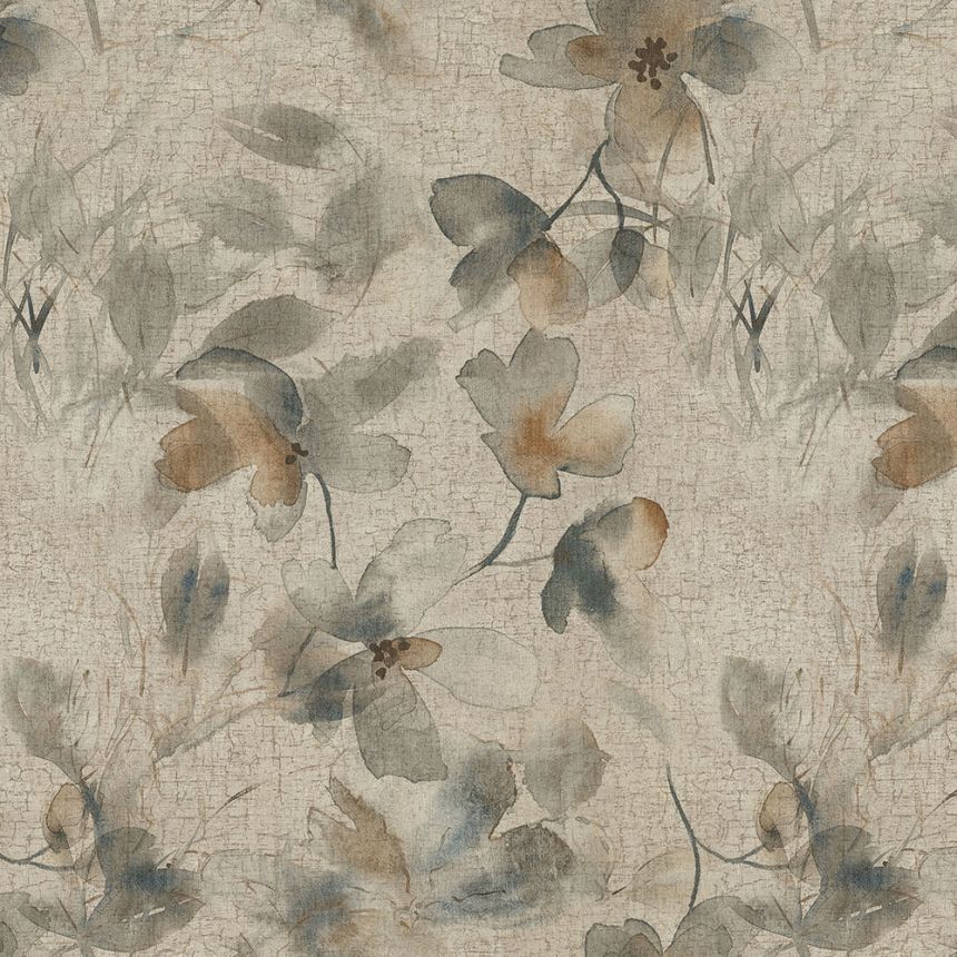 Luxuriöse beigefarbene Blumentapete 72955, Zen, Emiliana Parati 