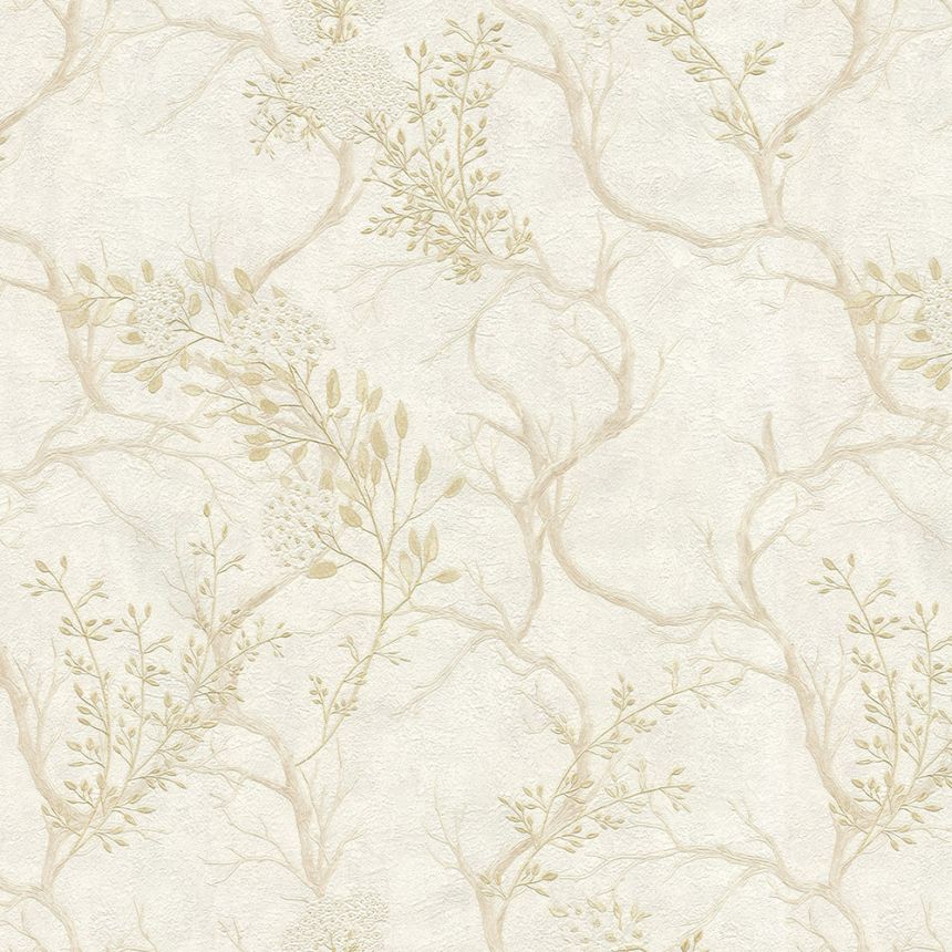 Cremefarbene Luxustapete, Zweige, Blüten 72957, Zen, Emiliana Parati 