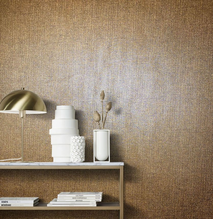Luxus, bronzefarbene Tapete, Stoffimitat 33216, Natural Opulence, Marburg
