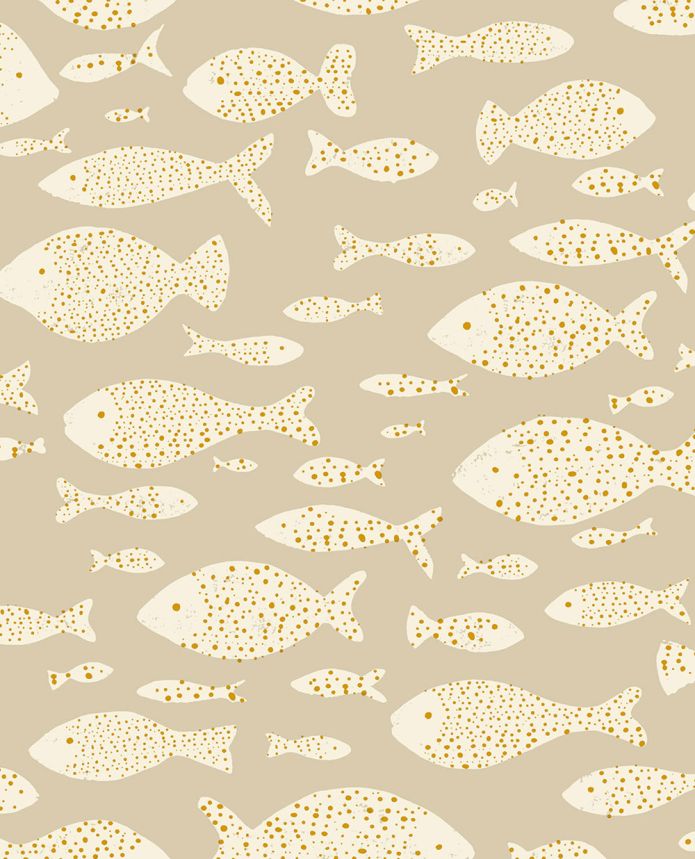Beige Tapete mit Fischen 323000, Explore, Eijffinger