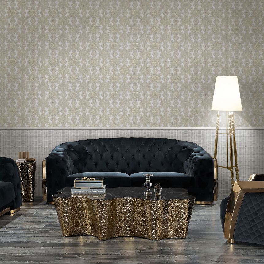 Luxuriöse grau-goldene Vliestapete mit Ornamenten, 86015, Valentin Yudashkin 5, Emiliana Parati