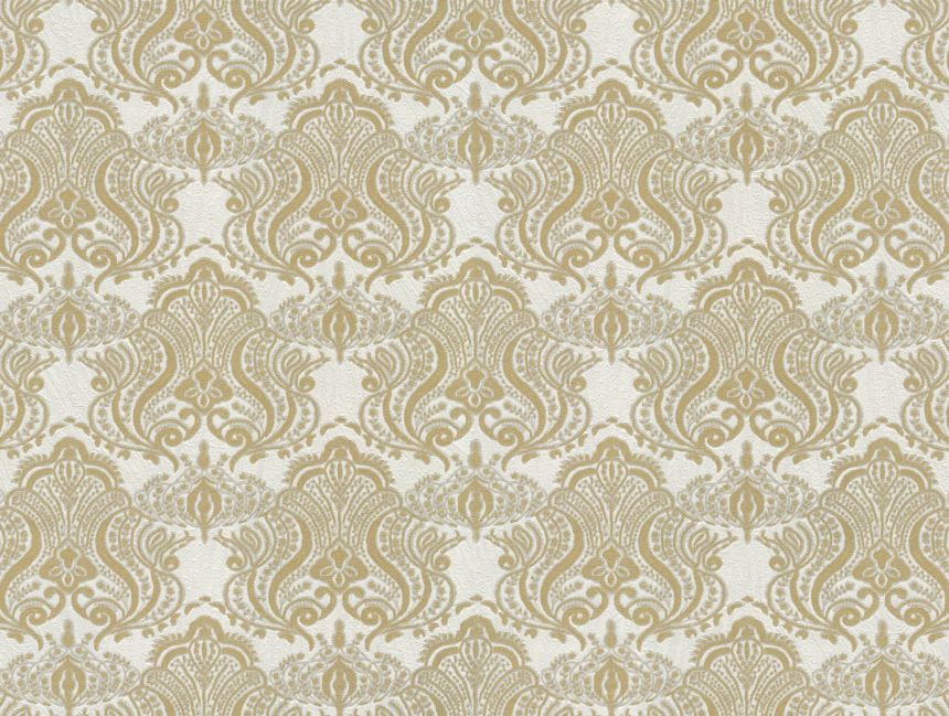 Luxuriöse weiß-goldene Vlies-Barocktapete, 86075, Valentin Yudashkin 5, Emiliana Parati