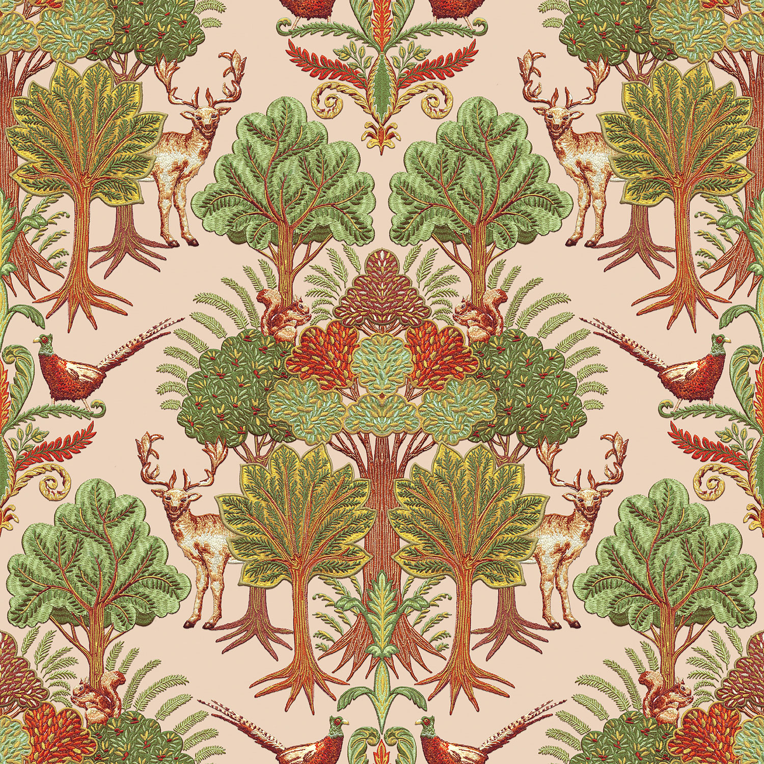 Luxustapete, Bäume, Tiere, TP422303, Tapestry, Design ID