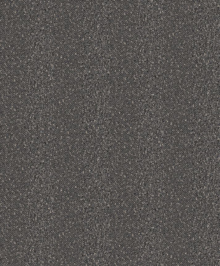 Schwarze Tapete, Imitation von gestreiftem Tweed-Stoff, ILA605, Aquila, Khroma by Masureel