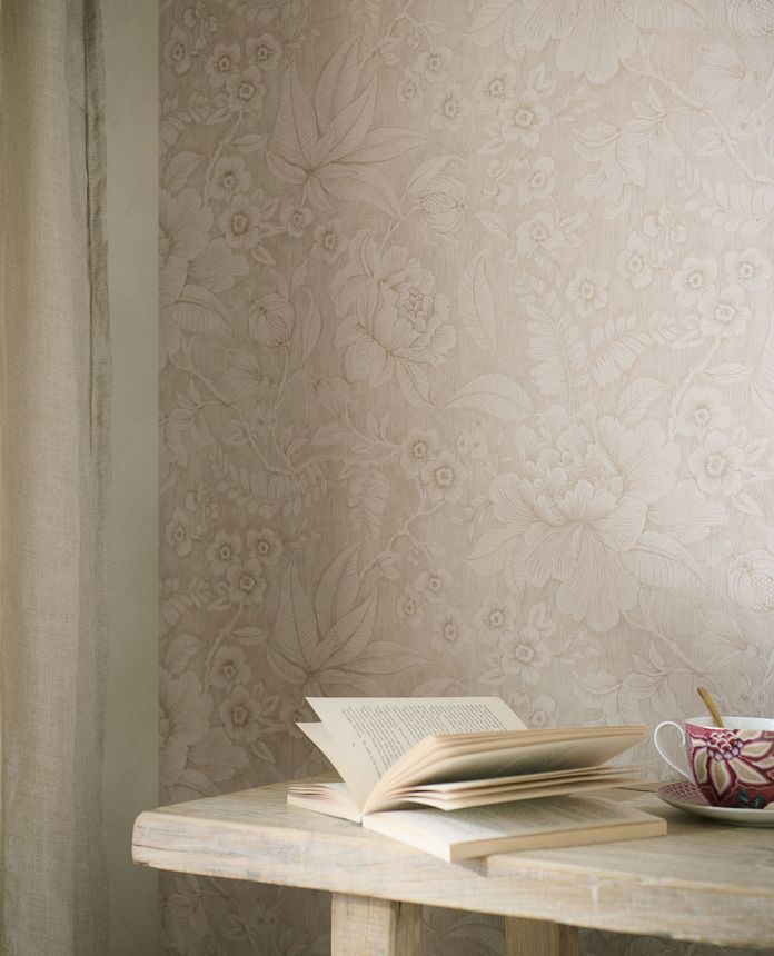 Beige Tapete mit Blumenmuster,  333100 Pip Studio 6, Eijffinger