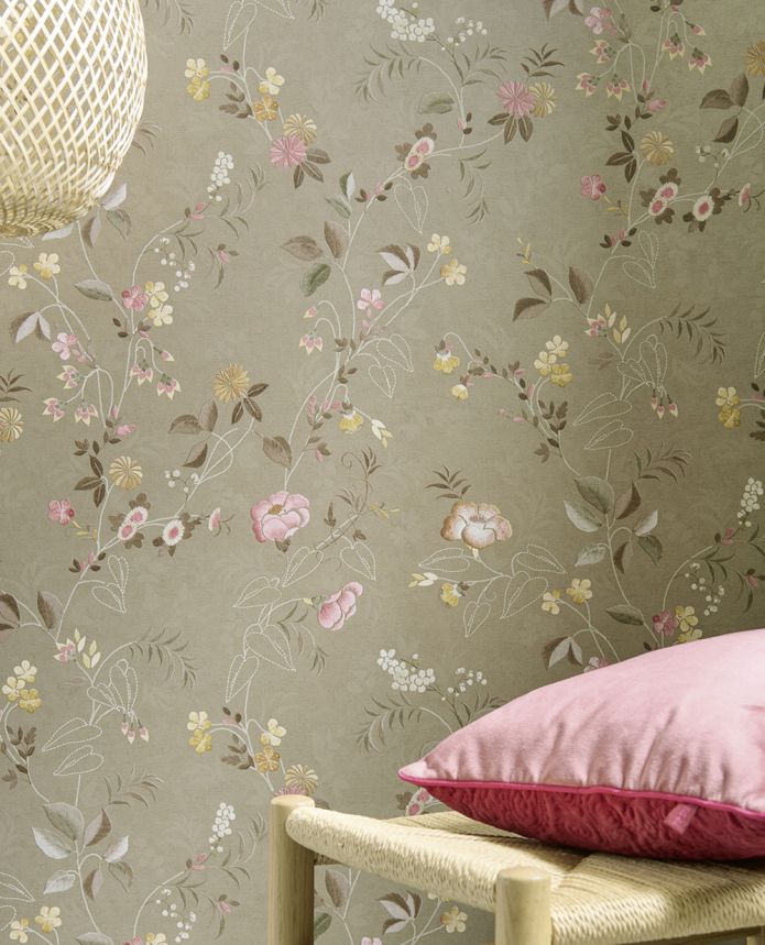 Braune Blumentapete, 333133  Pip Studio 6,  Eijffinger