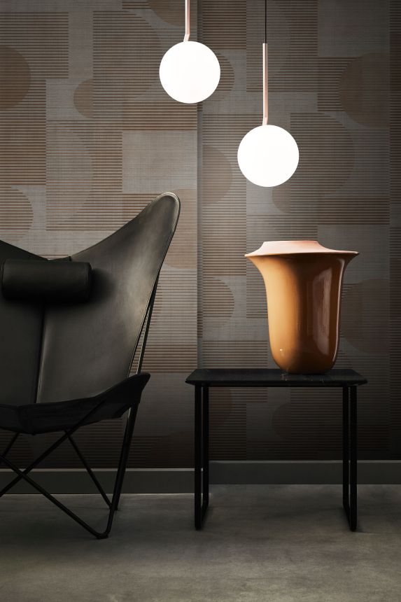 Graubraune geometrische Tapete, AL26282, Allure, Decoprint