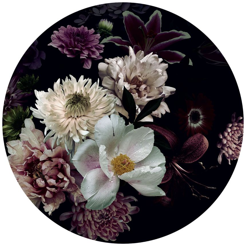 Vorgeklebte kreisförmige florale Vliestapete, PLC048, Platinum Shapes, Decoprint