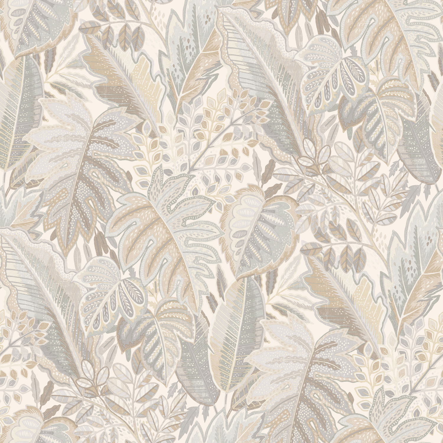 Beige Tapete mit Blättern, A58402, Vavex 2025