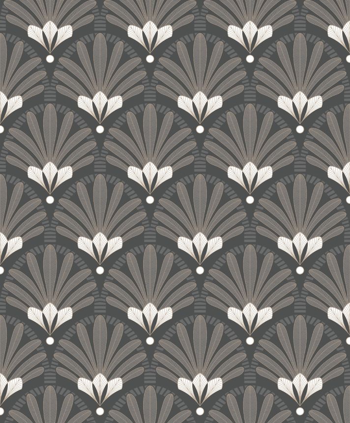 Schwarze Tapete im Art-Deco-Stil, M53309, Elegance, Ugepa