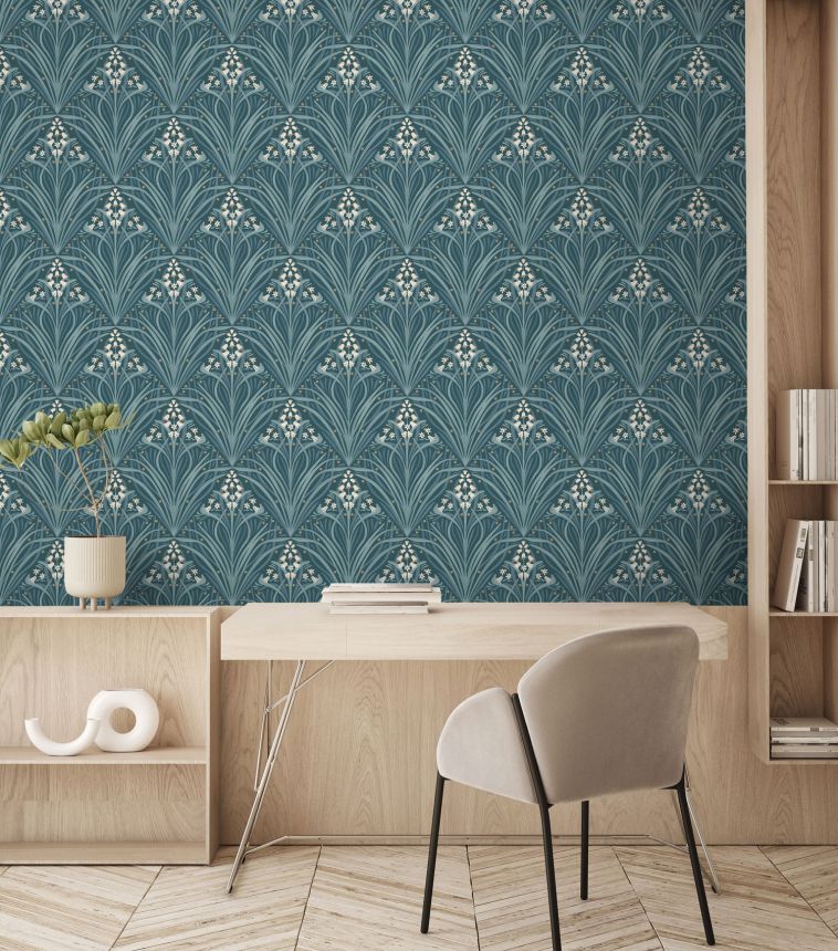 Grüne Blumentapete, Art Deco, M66114, Elegance, Ugepa