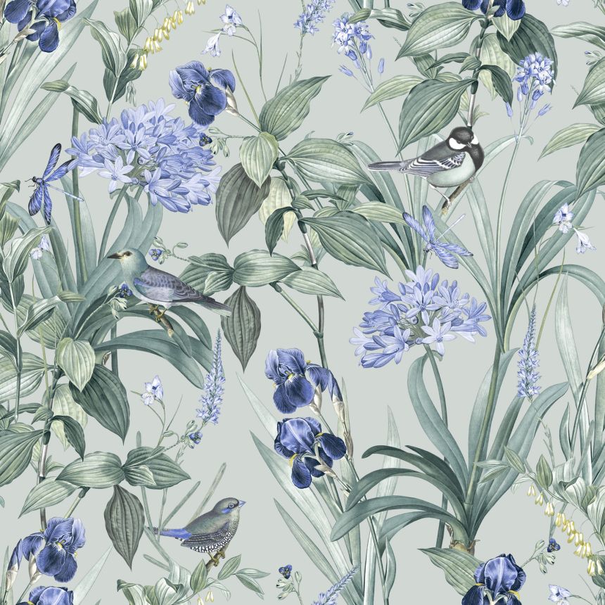 Tapete mit Blumen und Vögeln, M64784D, Botanique, Ugepa