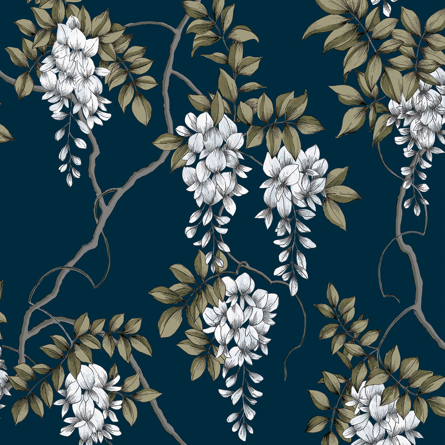 Dunkelblaue Blumentapete, 114868, Zen, Superfresco Easy