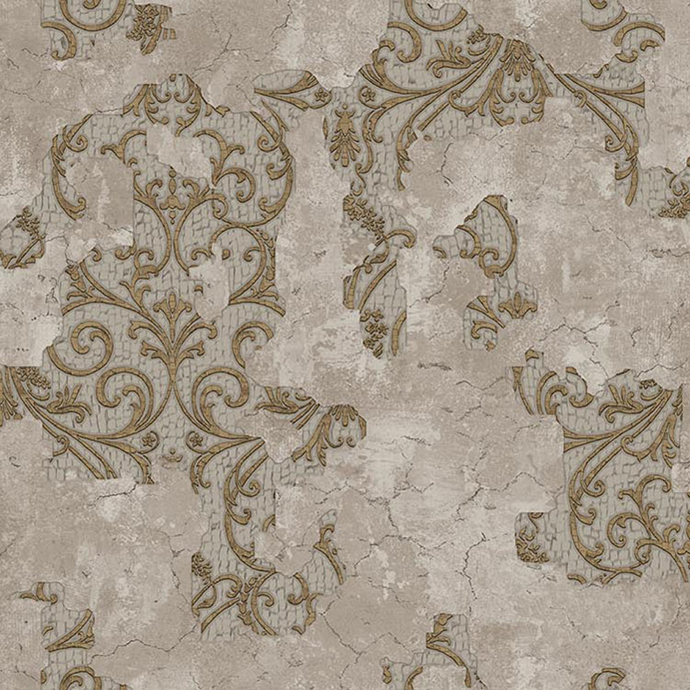 Luxuriöse braun-goldene Barocktapete, 47704, Eterna, Parato