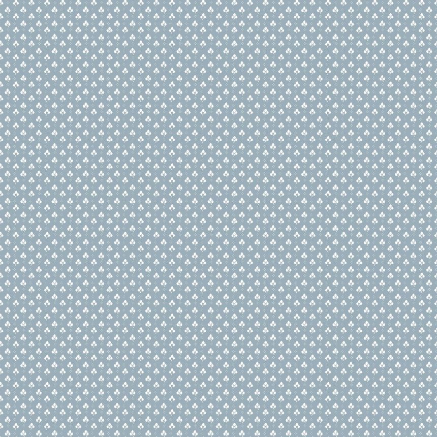 Blaue Vliestapete mit weißen Blättern, 12363, Fiori Country, Parato