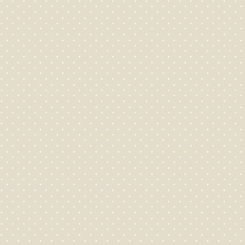 Beige Tapete mit weißen Punkten 14862, Happy, Parato