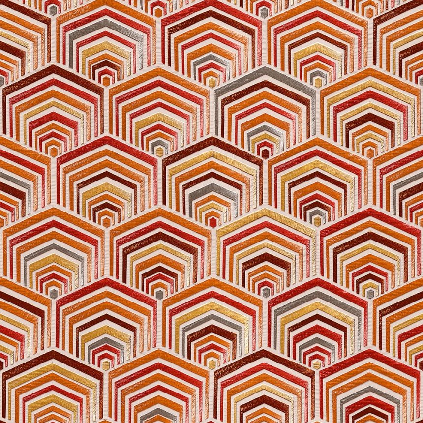 Geometrische Vliestapete, rot-orange, DE120045, Best Sellers, Design ID