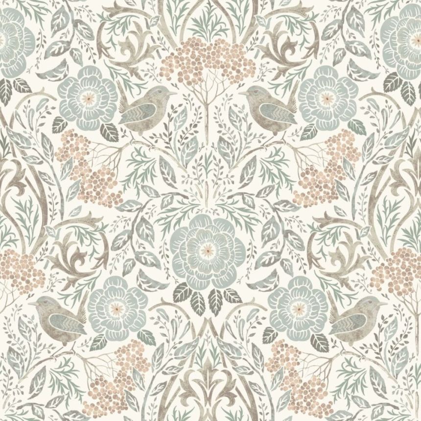 Vliestapete mit Pflanzen und Vögeln, 139294, Vintage Flowers, Esta Home