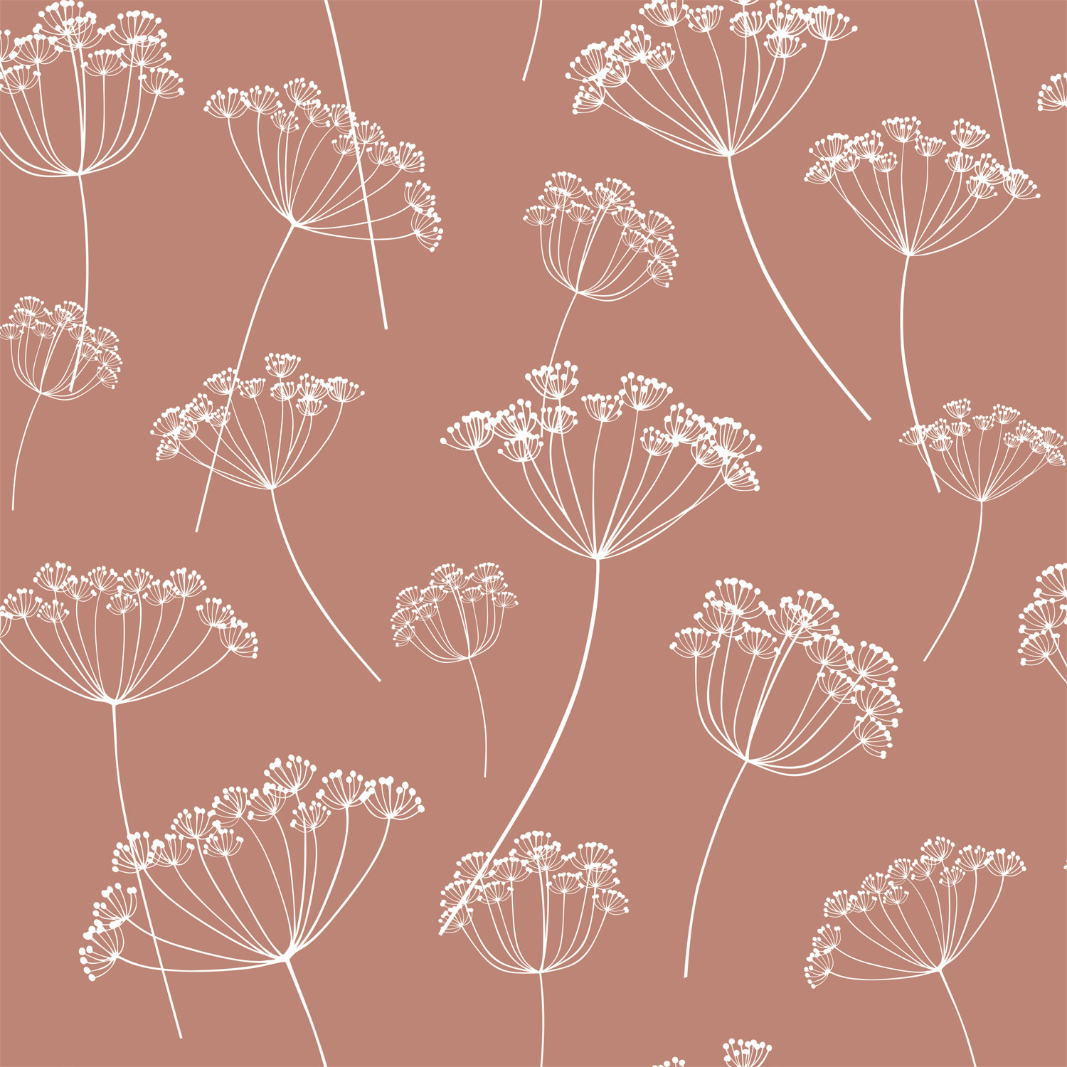 Braune Blumentapete, Gräser, 139320, Vintage Flowers, Esta Home