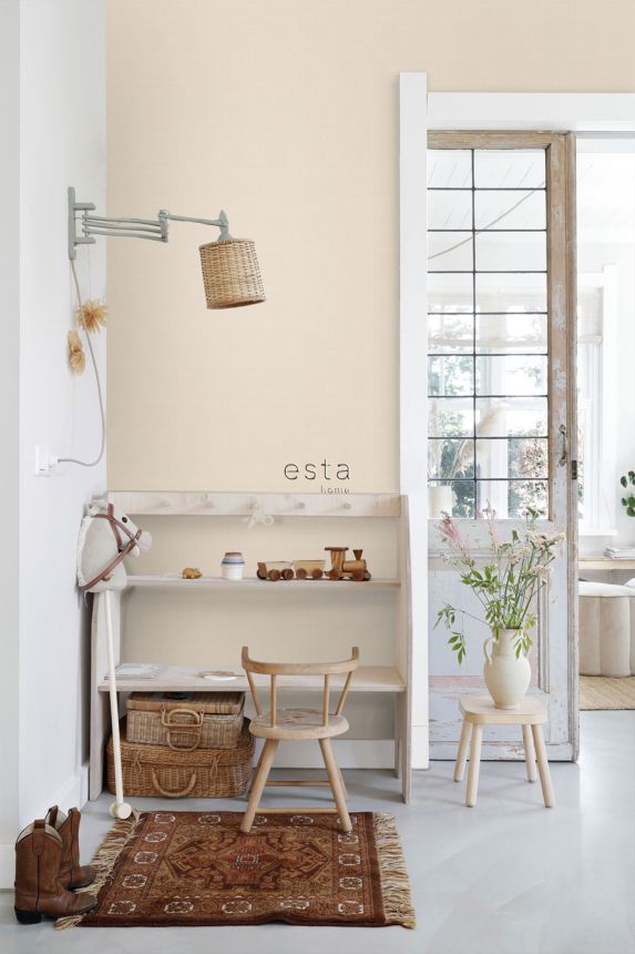 Beigefarbene Vliestapete mit Gittermuster 139545, To the Moon and Back, Esta Home