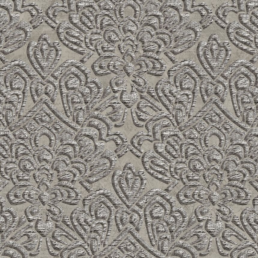 Luxuriöse graue Barocktapete, Z18935, Trussardi 7, Zambaiti Parati