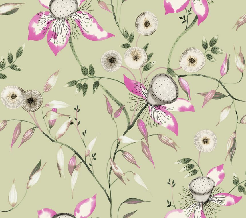 Grüne florale Vliestapete, BL1791, Blooms Second Edition Resource Library, York
