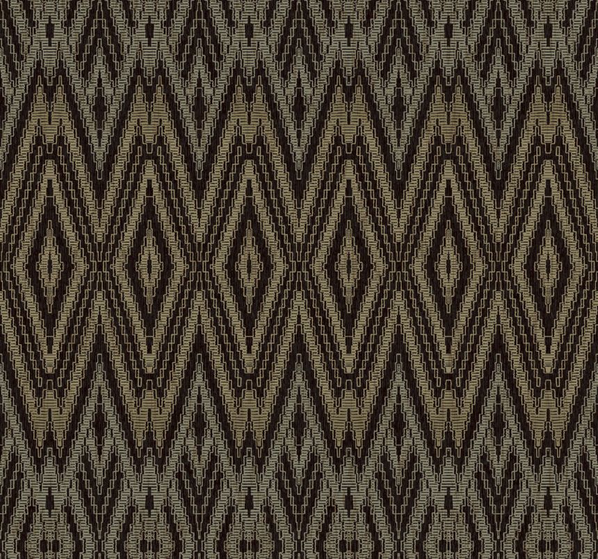 Schwarz-braune geometrische Tapete geometrická vliesová tapeta, EV3912, Candice Olson Casual Elegance, York