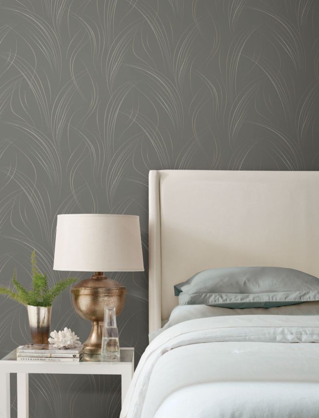 Elegante graue geometrische Vliestapete, EV3936, Candice Olson Casual Elegance, York