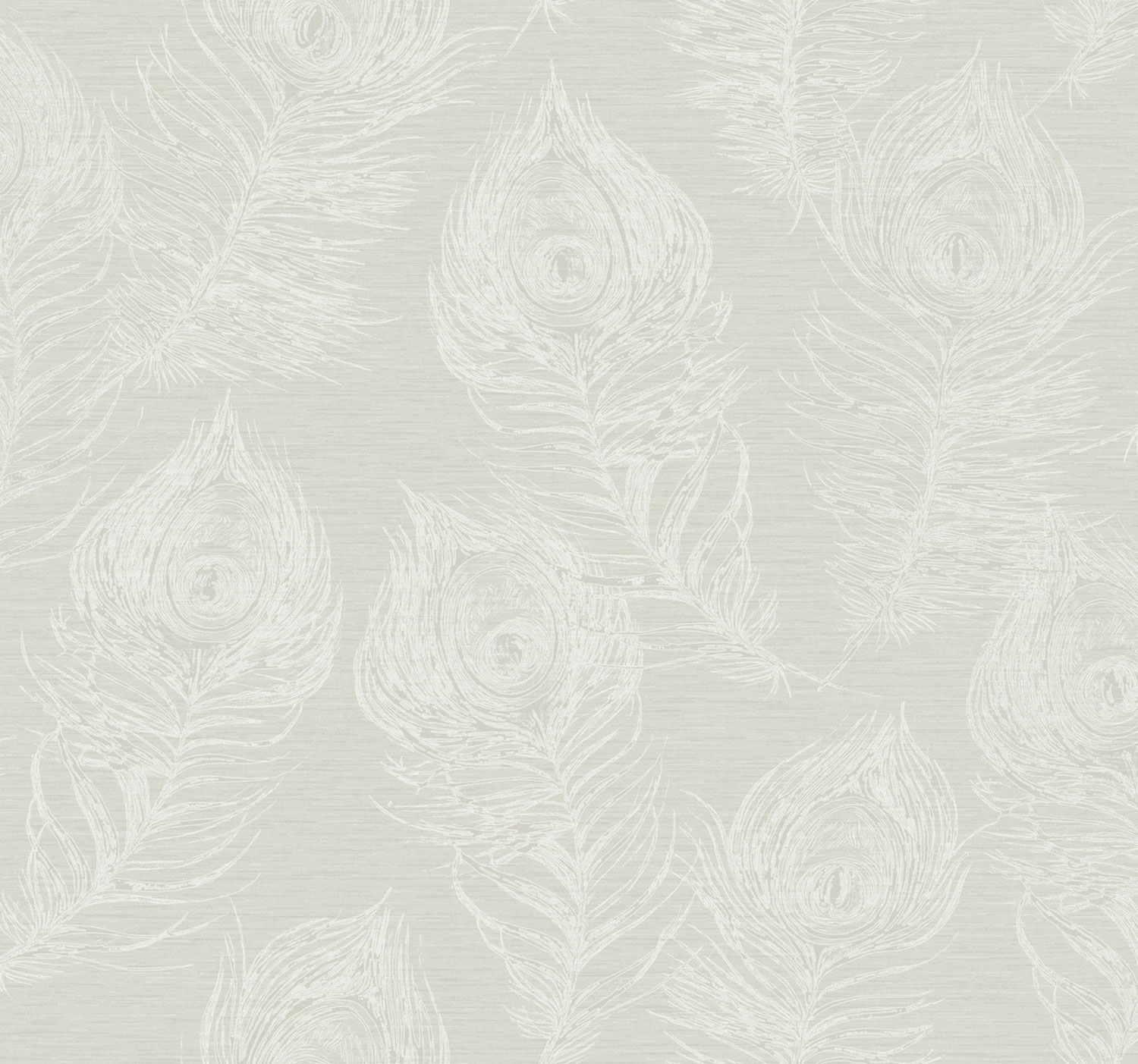 Grau-weiße Vliestapete mit Pfauenfedern, EV3944, Candice Olson Casual Elegance, York