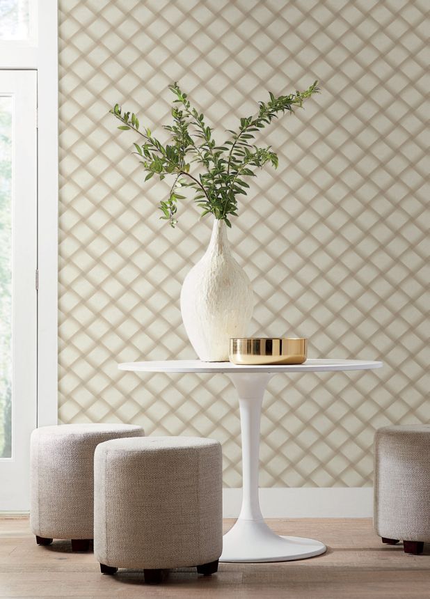 Beige geometrische 3D-Tapete, EV3965, Candice Olson Casual Elegance, York