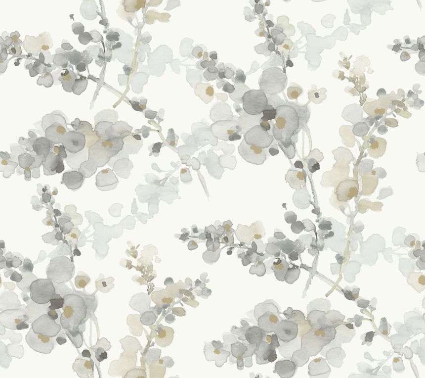 Grau-beige florale Vliestapete, EV3971, Candice Olson Casual Elegance, York