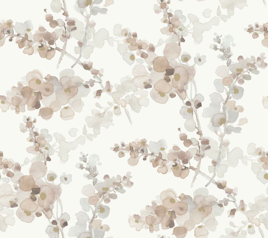 Braungraue florale Vliestapete, EV3975, Candice Olson Casual Elegance, York