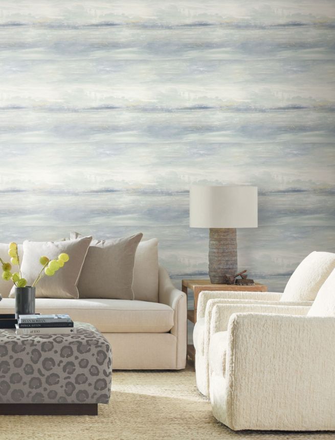 Graublaue Tapete, Landschaft im Nebel, EV3988, Candice Olson Casual Elegance, York