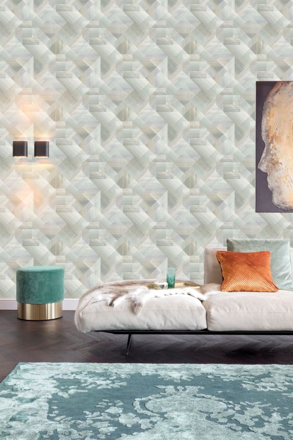 Beige Tapete mit geometrischen Mustern, UR3207, Universe 4, Grandeco