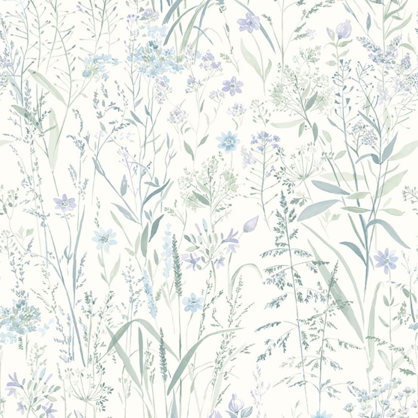 Weiße Vliestapete, Wiesenblumen und Gräser, UR3329, Universe 4, Grandeco