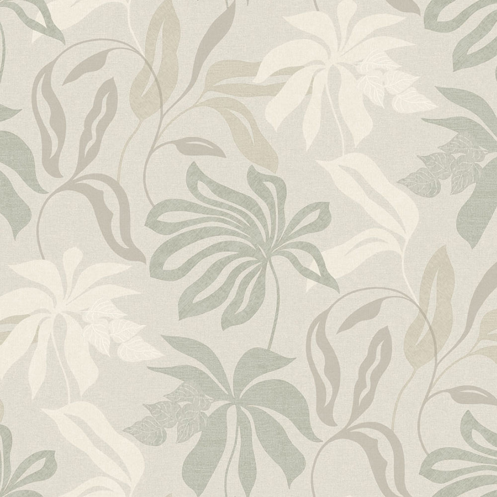 Grau-beige Vliestapete mit Blättern, UR3405, Universe 4, Grandeco
