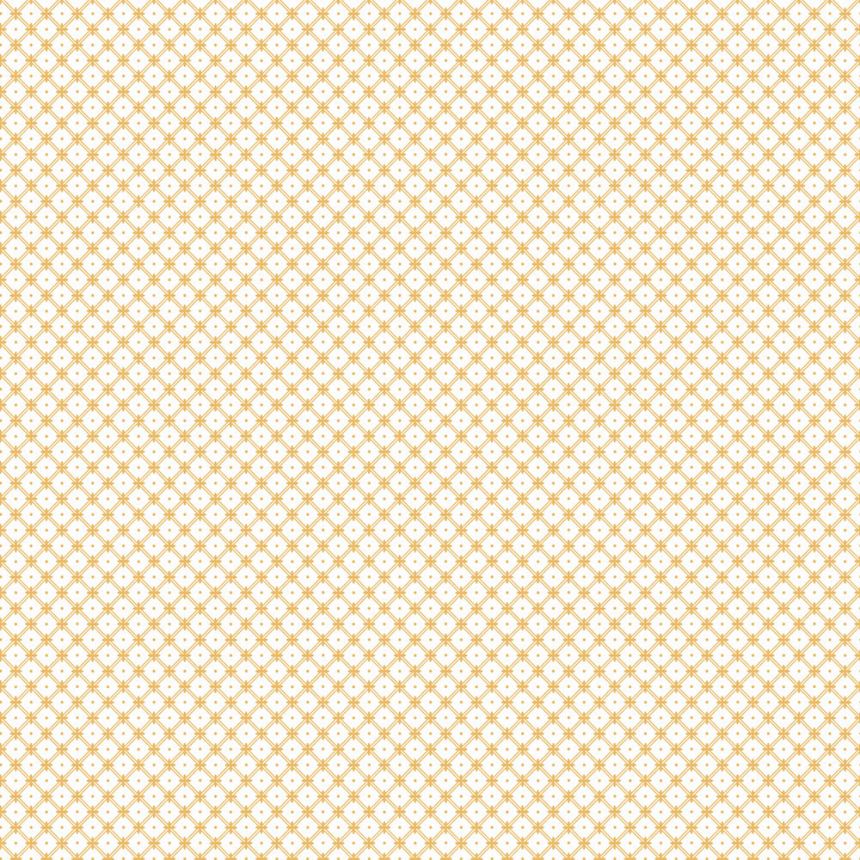Weiß-gelbe Vliestapete, Gittermuster, 119849, Laura Ashley 3