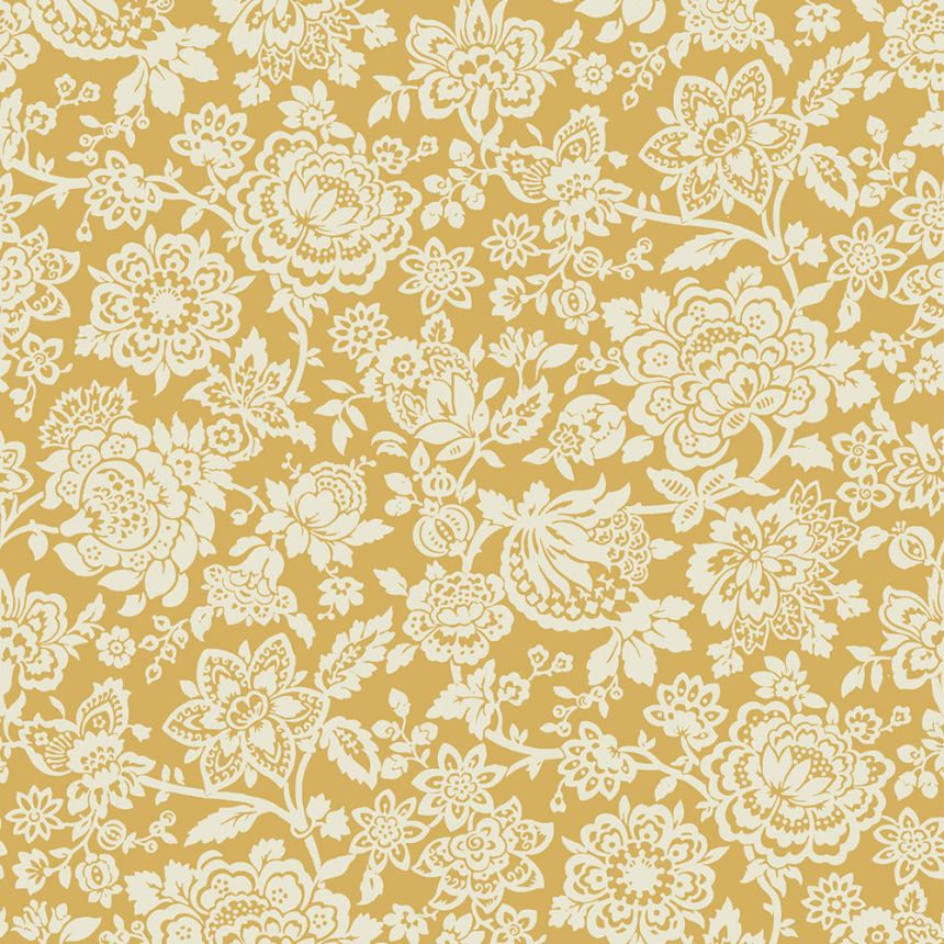 Ockerweiße florale Vliestapete, 121072, Laura Ashley 3