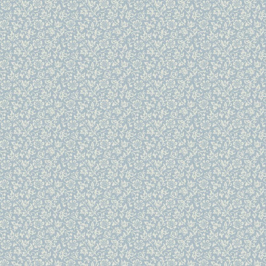 Blau-weiße florale Vliestapete, 121078, Laura Ashley 3