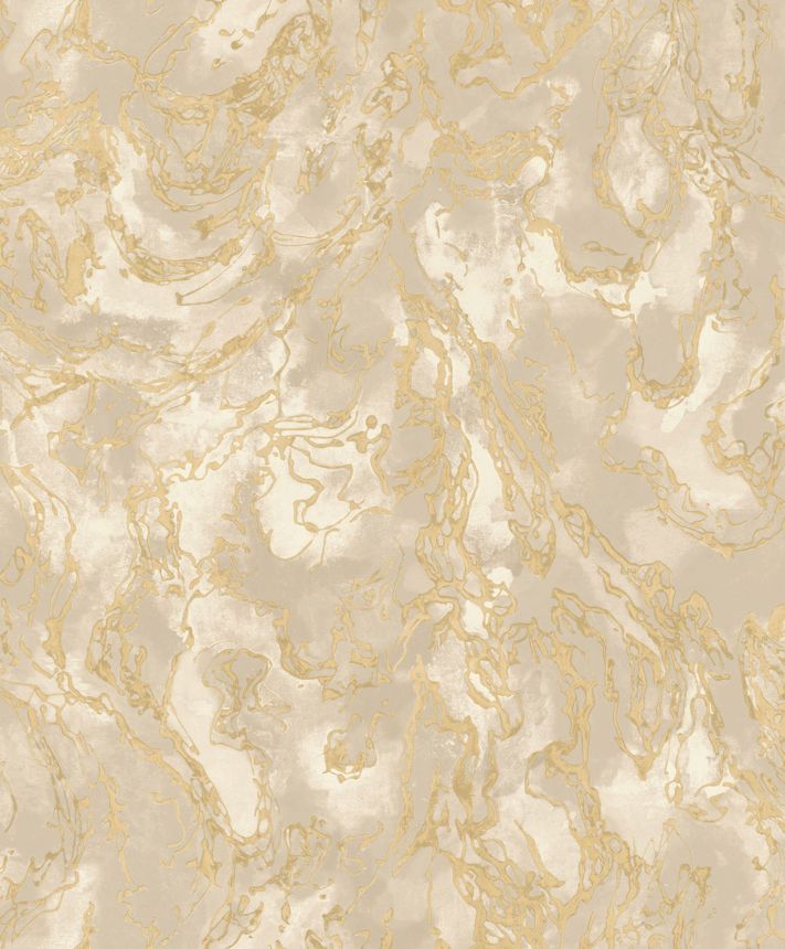 Metallisch beigefarbene Luxustapete mit rauer Textur, 57302, Aurum II, Limonta