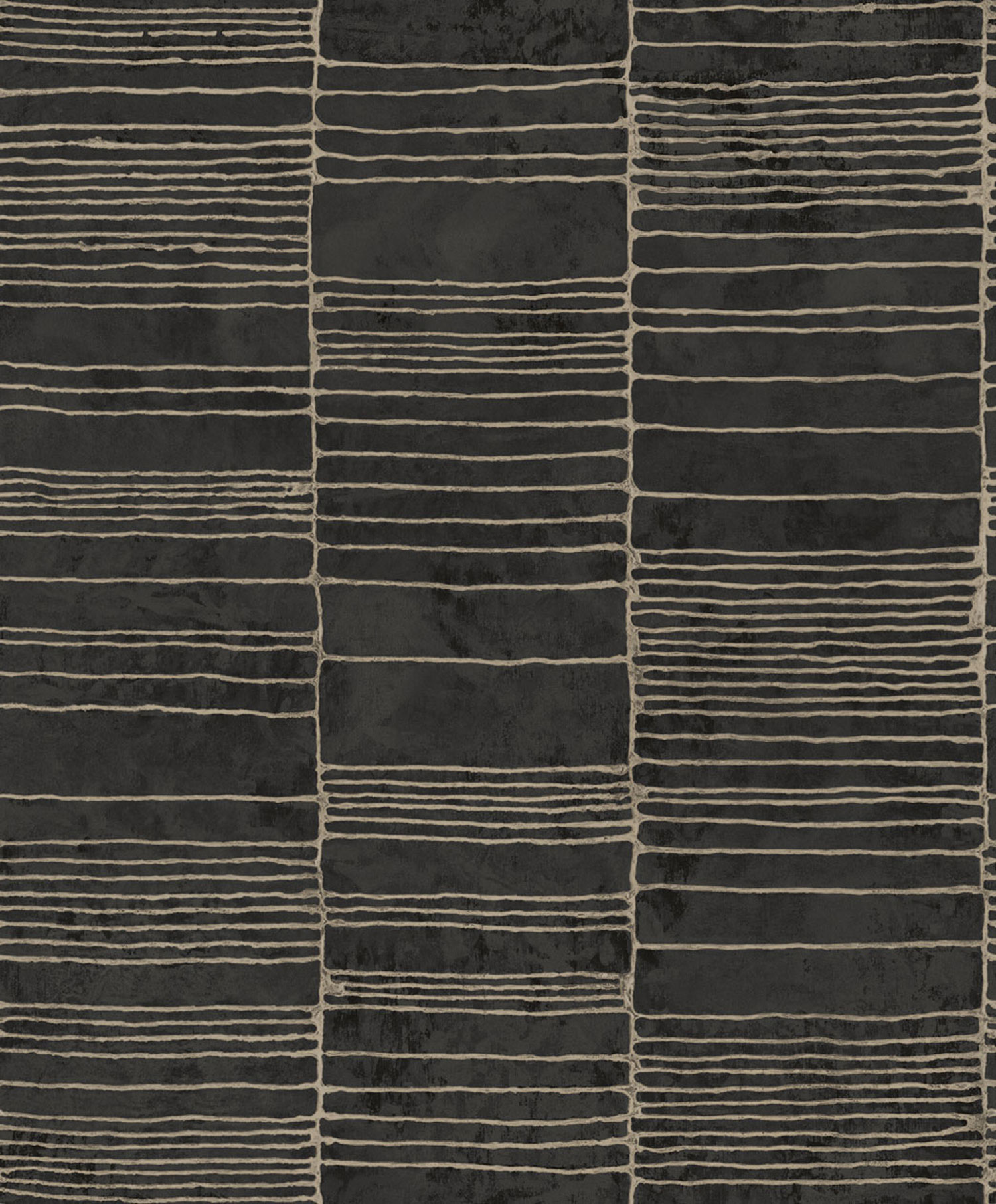 Schwarze Luxustapete mit geometrischem Muster,  57408 Aurum II Limonta