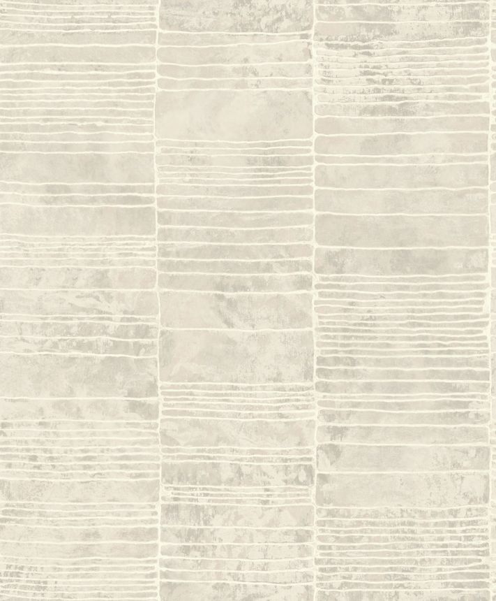 Silberbeige Luxustapete mit geometrischem Muster, 57417, Aurum II, Limonta
